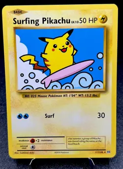 Surfing Pikachu 111/108 NM Non Holo Secret Rare Evolutions Pokemon Card! - Image 1