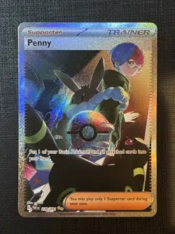 Pokemon TCG Penny Paldean Fates Trainer Holo Card 239/091 Near Mint Condition - Image 1