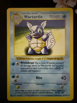 Pokemon TCG Wartortle Card 42/102 Uncommon Shadowless Base Set - Image 1