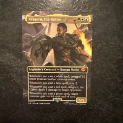 Magic MTG Aragorn, the Uniter LTR 0434 Alternate Full Art Borderless Mythic - Image 1