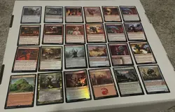 Red MTG Cards Lot Rare Uncommon Land Foil + Commons Magic The Gathering Cards - Image 1