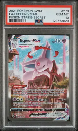 2021 POKEMON SWORD & SHIELD FUSION STRIKE SECRET FULL ART/ESPEON VMAX PSA 10 - Image 1