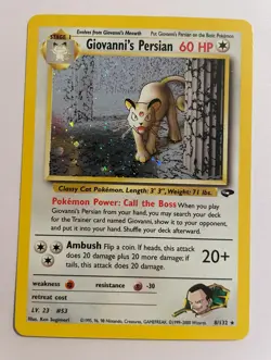 Giovanni's Persian 8/132 Gym Challenge Holo Rare Pokemon TCG Team Rocket Leader - Image 2