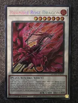 Yugioh Bramble Rose Dragon DOOD-EN029 Secret Rare 1st Edition NM - Image 1
