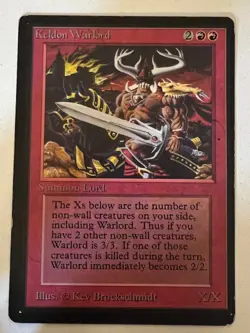 Magic the Gathering MTG Beta Keldon Warlord LP (Beta Bob) - Image 1