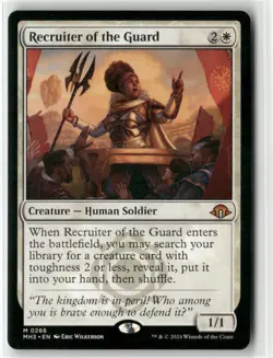 Magic The Gathering Modern Horizons 3- Recruiter of the Guard- Mythic #266 - Image 1