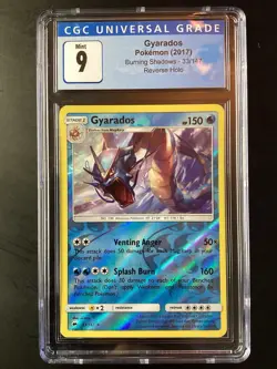 Reverse Holo Foil Gyarados 33/147 Burning Shadows Set Pokemon Cards CGC 9 MINT - Image 1