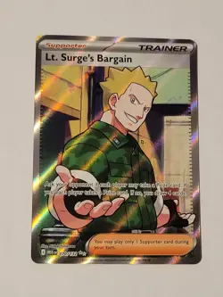 Lt. Surge's Bargain 170/132 Ultra Rare Full Art Pokemon Mega Evolution MINT - Image 1