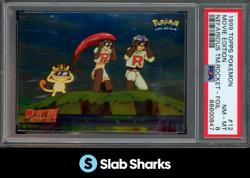 1999 TOPPS CHROME POKEMON #12 MOVIE EDITION NEFARIOUS TEAM ROCKET FOIL PSA 8 - Image 1