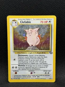 CLEFABLE 1999 POKEMON ORIGINAL JUNGLE RARE HOLO 1/64 Q5276 - Image 1