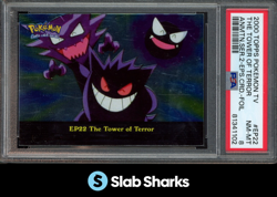 2000 TOPPS CHROME POKEMON #EP22 THE TOWER OF TERROR GENGAR FOIL PSA 8 - Image 1