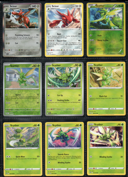 Pokemon TCG 9x Scizor Scyther Lot Sword Shield Mixed Collection Set Cards - Image 1