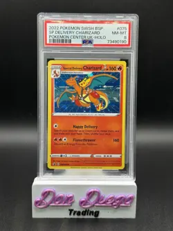 2022 Pokemon Center UK #075 Special Delivery Charizard Promo PSA 8 - Image 1