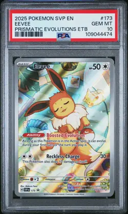 2025 POKEMON SVP PRISMATIC EVOLUTIONS ELITE TRAINER BOX #173 EEVEE PSA 10 - Image 1