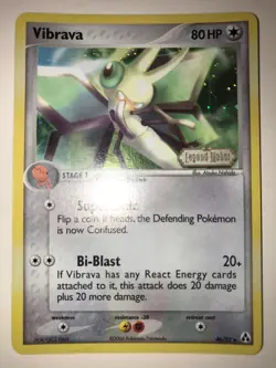 Pokemon Card - Vibrava EX Legend Maker 46/92 Reverse HOLO Stamped - Image 1