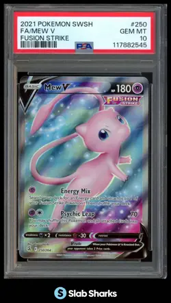 2021 POKEMON SWORD & SHIELD FUSION STRIKE #250/264 MEW V PSA 10 - Image 1