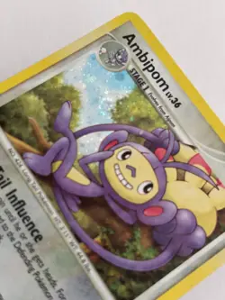 1X Pokemon TCG Ambipom 3/123 Mysterious Treasures Holo BLEED SWIRL 2007 - Image 2