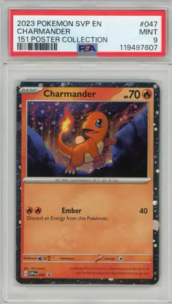 2023 Pokemon SVP EN Charmander #047 Promo 151 Poster Collection PSA 9 Mint - Image 1