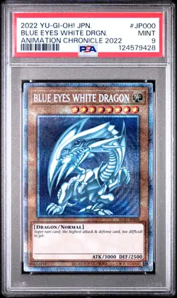 2022 YU-GI-OH! JPN ANIMATION CHRONICLE 2022 #JP000 BLUE EYES WHITE DRAGON PSA 9 - Image 1