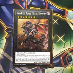 Yugioh! Red-Eyes Flare Metal Dragon PGL3-EN078 Gold Secret Rare 1st Edition NM - Image 1