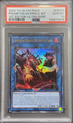 2024 PSA 10 YUGIOH RA03 ULTRA RARE PROMETHEAN PRINCESS BESTOWER OF FLAMES 💫 - Image 1