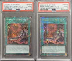 2024 PSA 9 YUGIOH 25TH QCR & PLATINUM SECRET RARE PRESSURED PLANET WRAITSOTH SET - Image 1