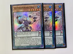 Yugioh! x3 SolSolfachord Gracia ANGU-EN018 Super Rare 1st ed NM - Image 1