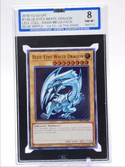 BLUE EYES WHITE DRAGON 2018 YU-GI-OH! BLUE RIPPLE 1ST ED ULTRA ISA 8 Q5415 - Image 1