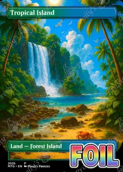 Tropical Island FOIL Original Dual Land Proxy Card Custom Art Design - Image 1
