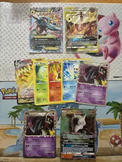 Pokemon Card Full Art Alt Art Promo Jumbo Fire Tag Team Espeon & Deoxys - Image 1
