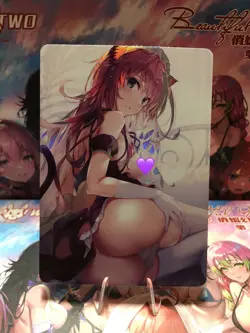 Cat Maid Girl Waifu CCG Goddess Story Double Sided Anime Card Waifu Card Holo - Image 1