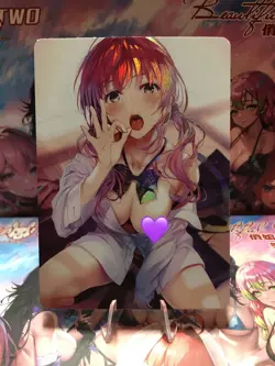 Pink Hair Girl Waifu CCG Goddess Story Double Sided Anime Card Waifu Card Holo - Image 1