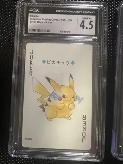 Lot of 2 Graded Pokemon Poker Cards - Pikachu Jokers from 1999 SILVER DECK! - Image 2