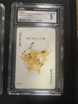 Lot of 2 Graded Pokemon Poker Cards - Pikachu Jokers from 1999 SILVER DECK! - Image 3
