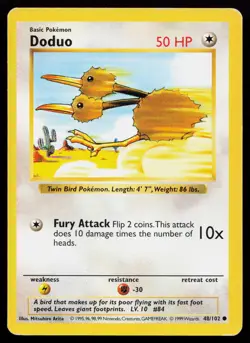Doduo 48/102 Common Base Set (Shadowless) Pokemon Card - Image 1