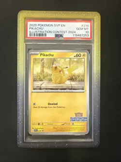 Pikachu (Illustration Contest 2024) 214 Sv: Scarlet & Violet Promo Cards PSA 10! - Image 1