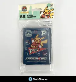 POKEMON CENTER WORLD CHAMPIONSHIPS EXCLUSIVE 65 CARD SLEEVES VARSITY PIKACHU - Image 1