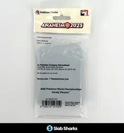 POKEMON CENTER WORLD CHAMPIONSHIPS EXCLUSIVE 65 CARD SLEEVES VARSITY PIKACHU - Image 2
