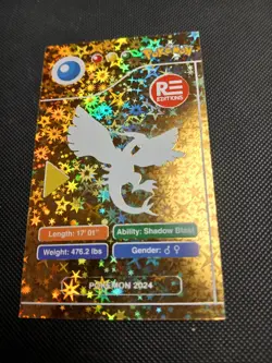 2024 POKEMON POKEDEX BLACK Card #UUU Shadow Lugia Peru Edition US Seller - Image 2