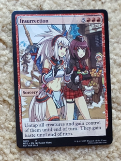 INSURRECTION : altered-art card for use with MTG : w- SEXY ANIME SCHOOL GIRLS! - Image 1