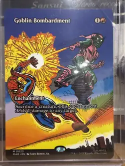 MTG Marvel Goblin Bombardment Showcase John Romita Sr. Spider-Man Mythic In Hand - Image 1