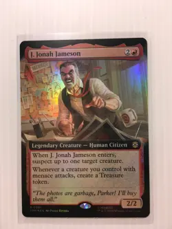 MTG J. Jonah Jameson (Extended Art Foil) Rare Spider-Man Magic the Gathering - Image 1