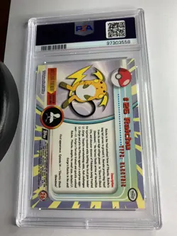 1999 Topps Pokemon TV #26 Raichu Foil Black Logo PSA 8 NM-MT - Image 2