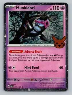 2024 Pokemon Trick or Trade Cosmos Holo - #095/167 Munkidori. - Image 1