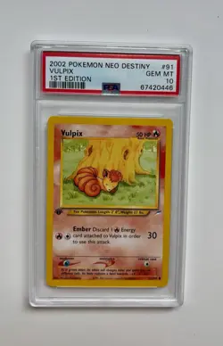 Pokemon 1st Edition Neo Destiny Common: Vulpix 91/105 PSA 10 GEM MINT! 💎 - Image 1
