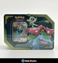 POKEMON TCG CELEBI & VENUSAUR GX TAG TEAM SEALED TIN - Image 1