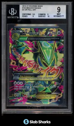 2015 POKEMON XY ROARING SKIES 105/108 MEGA RAYQUAZA EX FULL ART ULTRA RARE BGS 9 - Image 1