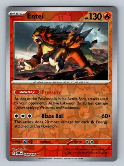 Entei #030/197 Pokemon TCG Scarlet & Violet - Obsidian Flames Reverse Holo - Image 1