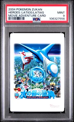 2004 CARDDASS POKEMON ADVANCED GENERATION ZUKAN HEROES: LATIOS & LATIAS PSA 9 - Image 1