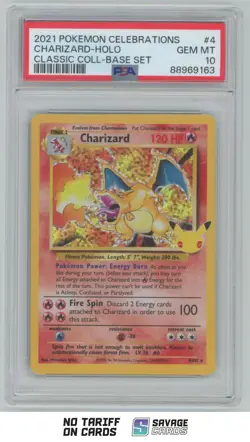 2021 Pokemon Celebrations Classic Collection Holo Charizard PSA 10 #4/102 - Image 1